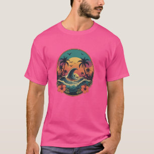 Camiseta Hawaii Summer Beach Palm Sunset