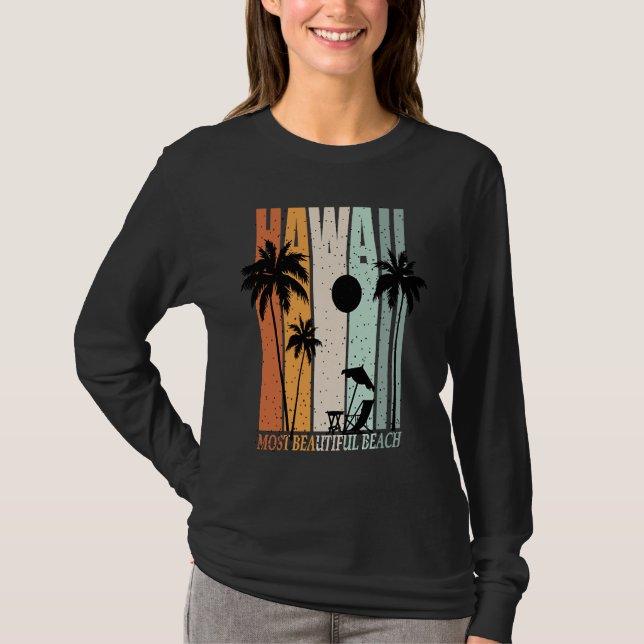 Camiseta Hawaii Summer Beach Vintage Sunset (Frente)