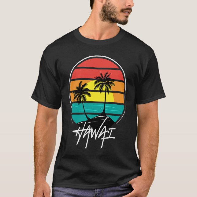Camiseta Hawaii Summer Beach Vintage Sunset  1 (Frente)
