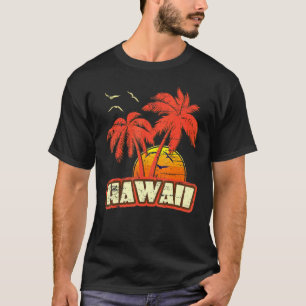 Camiseta Hawaii Summer Palm Trees 80s Beach Sunset
