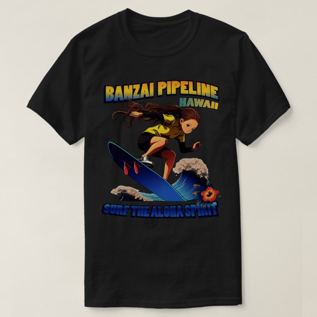 Camiseta Hawaii Surfing 72804 TShirt (Frente do Design)