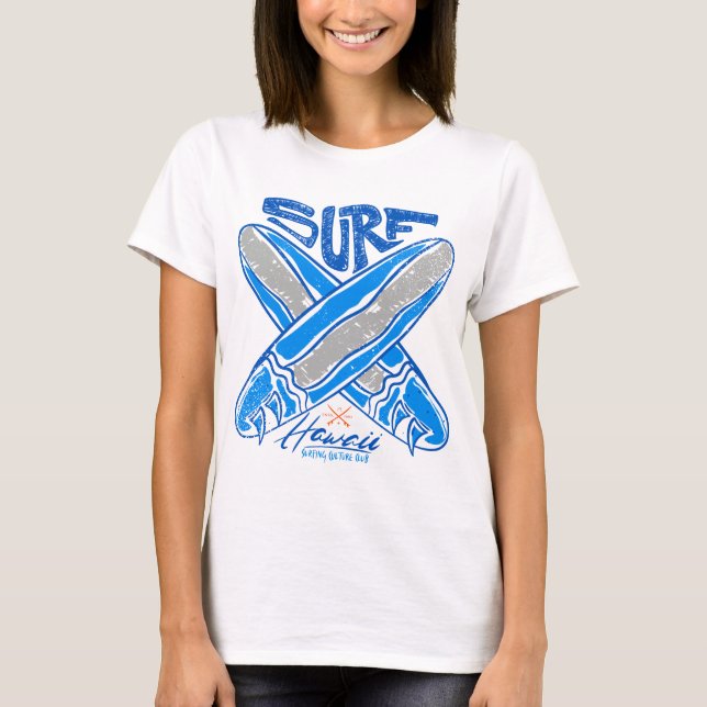 Camiseta Hawaii Surfing Culture Club - Vintage Surf & Aloha (Frente)