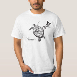 Camiseta Hawaii Turtle e Whale