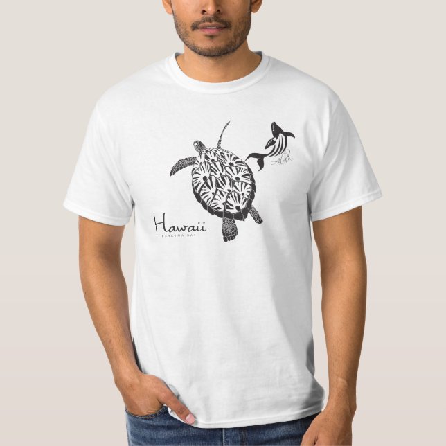 Camiseta Hawaii Turtle e Whale (Frente)