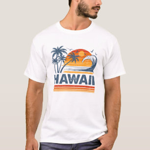 Camiseta Hawaii Vacation Sunset Cute 70s Vintage Retro Beac