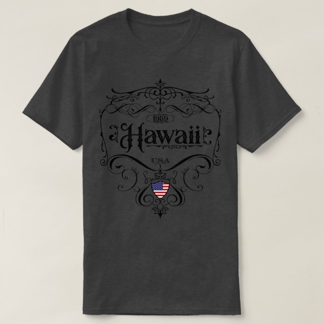 Camiseta Hawaii Vintage design (Frente do Design)