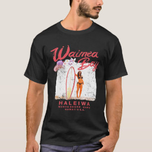 Camiseta Hawaii Waimea Bay Surfboard Girl Hawaiai Surfer