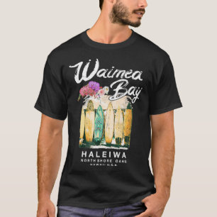 Camiseta Hawaii Waimea Bay Vintage Gráfico Havaiano