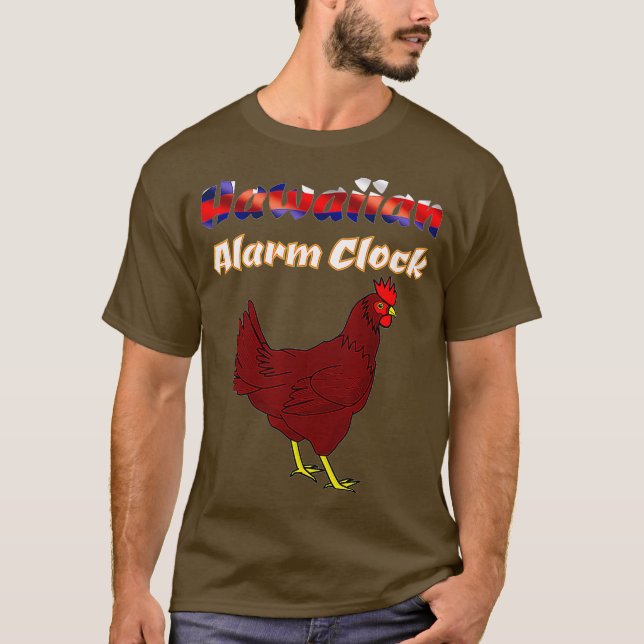 Camiseta Hawaiian Alarm Clock Funny Hawaii Chicken (Frente)