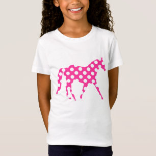 Camiseta Hawaiian bonito das bolinhas cor-de-rosa do cavalo