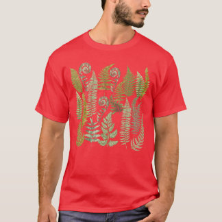 Camiseta Hawaiian Botanical Fern Leaf Green Plants Botany E