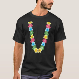 Camiseta Hawaiian Flower Chain Summer Vibes Colorful Lei