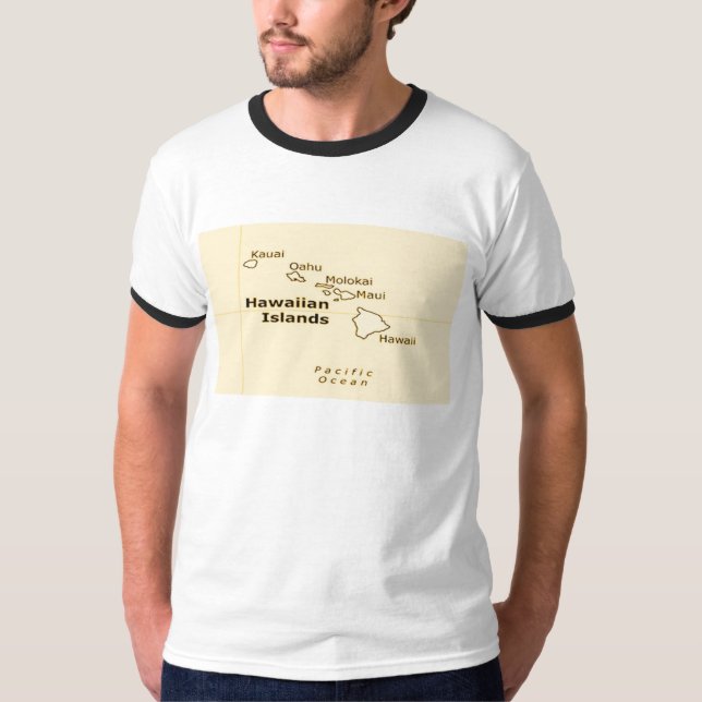 Camiseta Hawaiian Map mens T-Shirts (Frente)