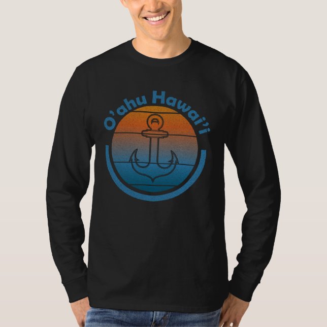 Camiseta Hawaiian Sailor Anchor  Oahu Hawaii  Sailing (Frente)
