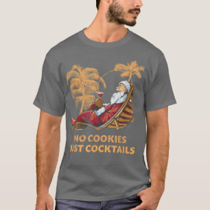 Camiseta Hawaiian Santa No Cookies Just Cocktails Christmas