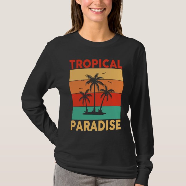 Camiseta Hawaiian Tropical Paradise Hawaii Pineapple Tiki (Frente)