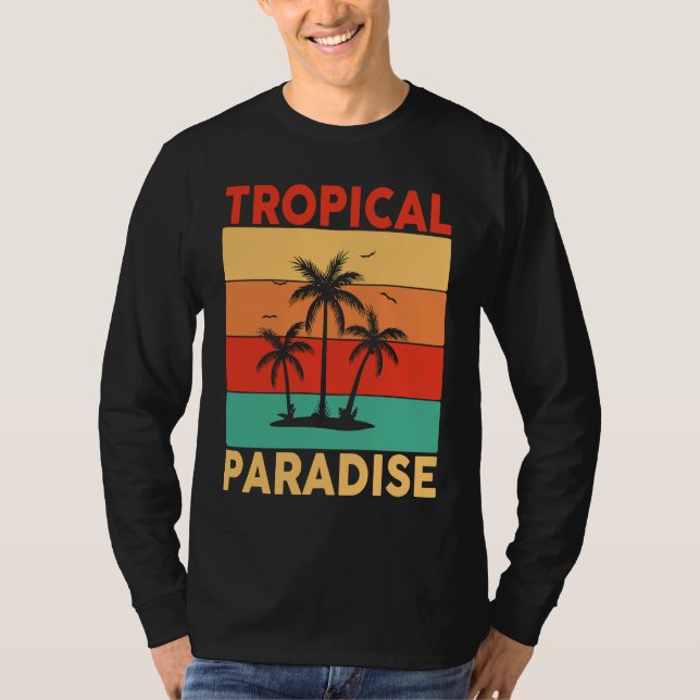 Camiseta Hawaiian Tropical Paradise Hawaii Pineapple Tiki (Frente)