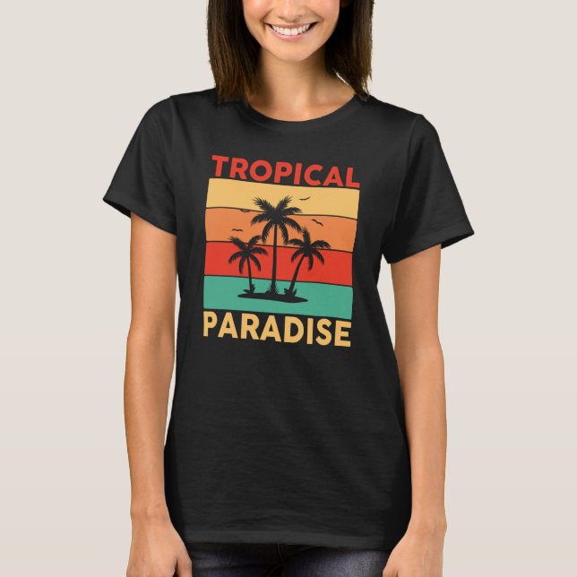 Camiseta Hawaiian Tropical Paradise Hawaii Pineapple Tiki (Frente)