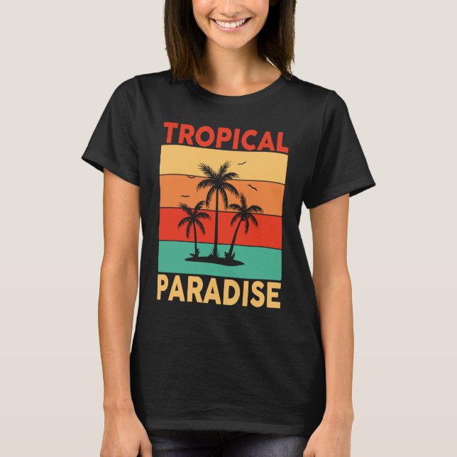 Camiseta Hawaiian Tropical Paradise Hawaii Pineapple Tiki (Frente)