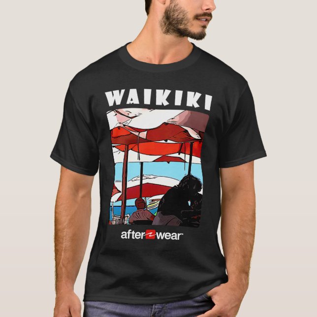 Camiseta Hawaiian Waikiki Beach Mai Tai Bar Souvenir (Frente)