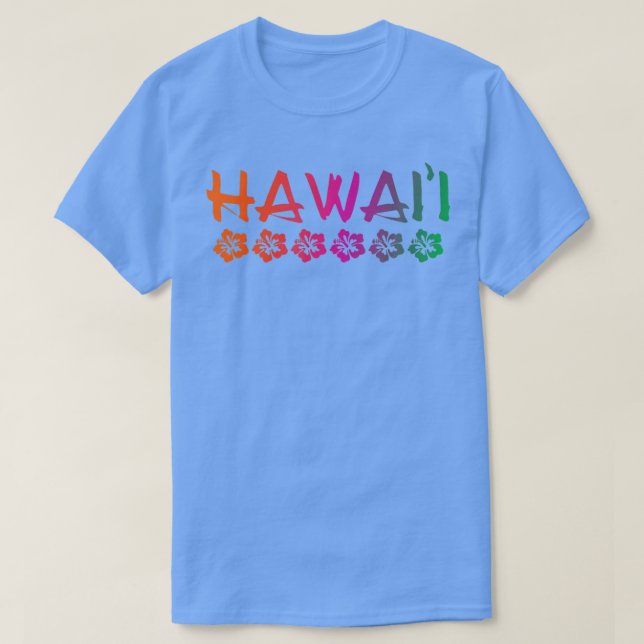Camiseta HawaiiHibiscus FlowersSunset ColorsClassic  (Frente do Design)