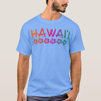 Camiseta HawaiiHibiscus FlowersSunset ColorsClassic