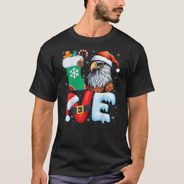 Camiseta Hawk Birds Wearing Santa Hat Xmas Holiday Hawk Chr (Frente)