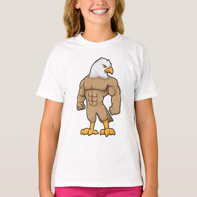 Camiseta Hawk como Bodybuilder com pacote Seis (Frente)