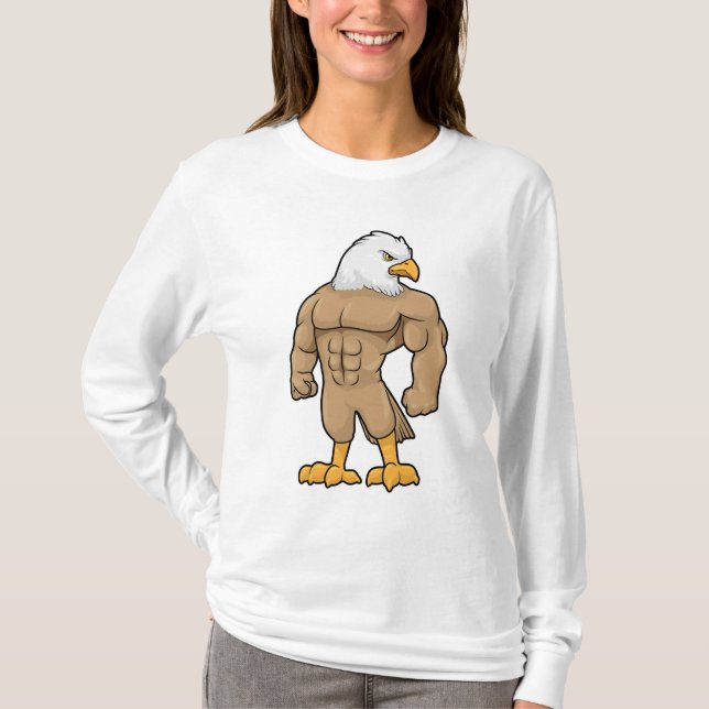 Camiseta Hawk como Bodybuilder com pacote Seis (Frente)
