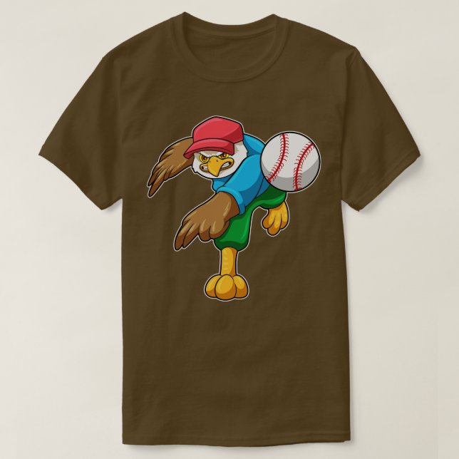 Camiseta Hawk no Baseball com o bastão de Baseball (Frente do Design)
