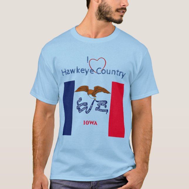 Camiseta Hawkeyes Iowa Uni-sex Patriotic T-Shirt (Frente)