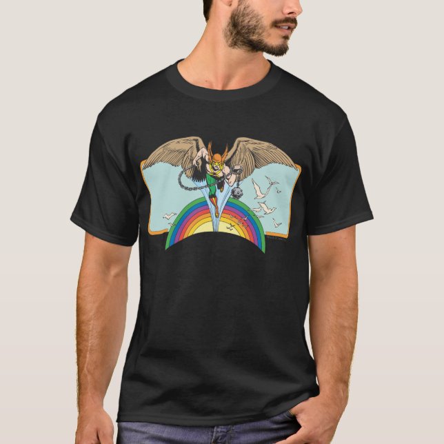 Camiseta Hawkman Voa Através de Sky (Frente)