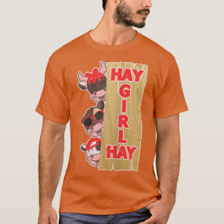 Camiseta Hay Girl Hay Cow Farmer Rancher Vaca Lover Kawaii