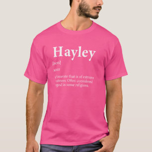 Camiseta Hayley God Meme Definição Engraçado Nome Aniversár