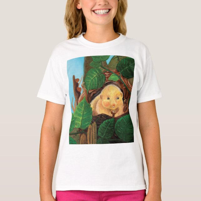 Camiseta Hazel dormouse comendo avelã (Frente)