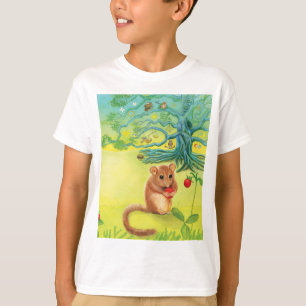 Camiseta Hazel Dormouse comendo morango selvagem