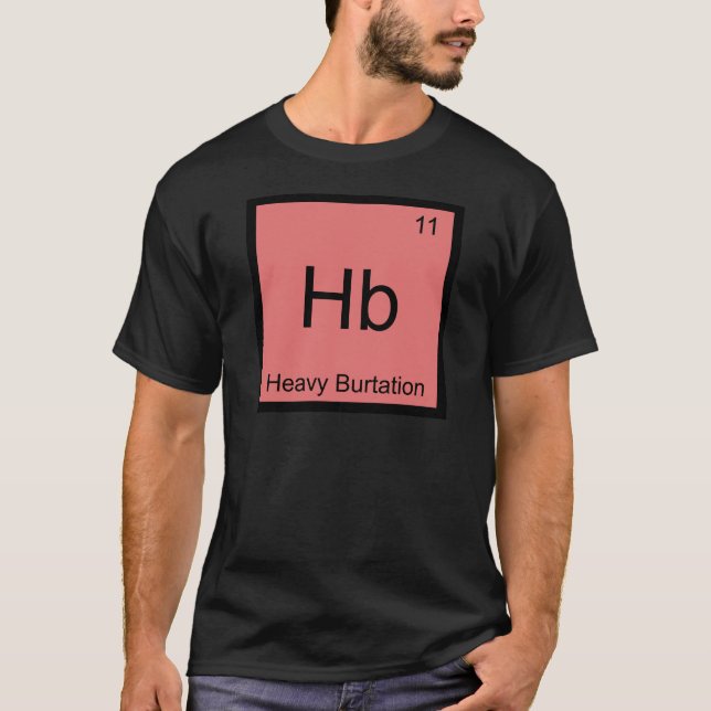 Camiseta Hb - Símbolo de Elemento Químico de Queima Pesada  (Frente)