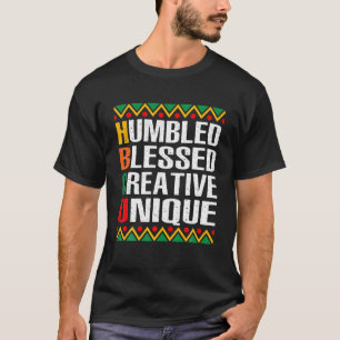 Camiseta HBCU Africano humilde Histo Criativo Único Abençoa