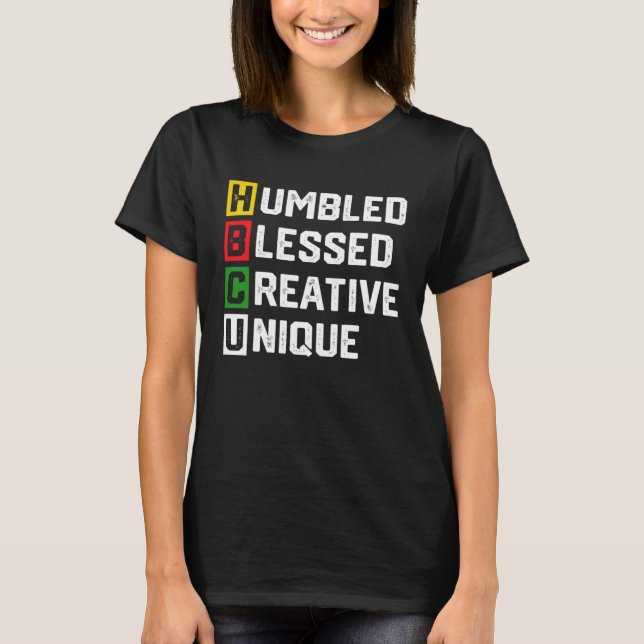 Camiseta HBCU Apparel African Humbled Blessed Creative Uniq (Frente)