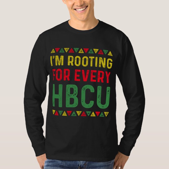 Camiseta HBCU Black History Month, estou torcendo por todos (Frente)