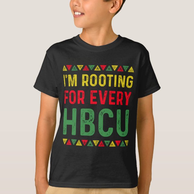 Camiseta HBCU Black History Month, estou torcendo por todos (Frente)