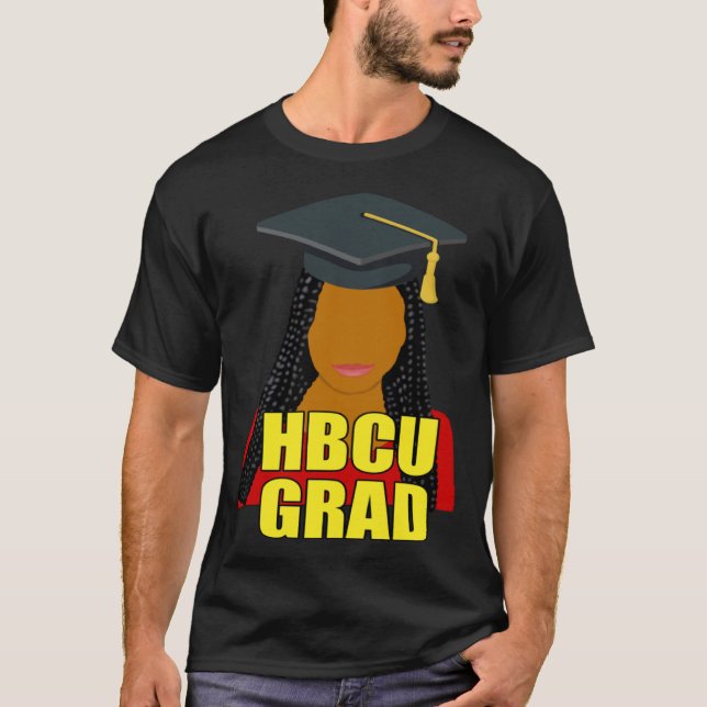 Camiseta HBCU Grad Black Woman With Braids (Frente)