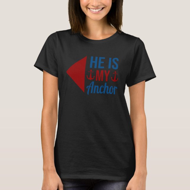 Camiseta He Is My Anchor She Is My Sail Couple Matching (Frente)
