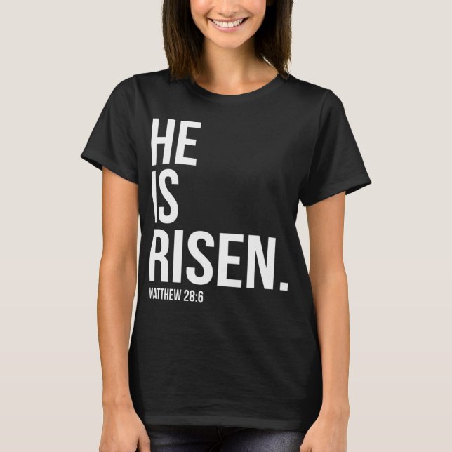Camiseta He Is Risen Bible Scripture Verse Christian (Frente)