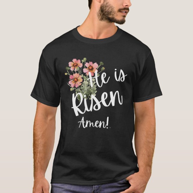 Camiseta HE IS RISEN Easter Religious Jesus (Frente)