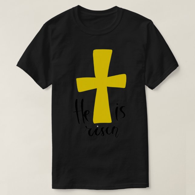 Camiseta He is Risen  Jesus Christian Happy Easter Day  (Frente do Design)