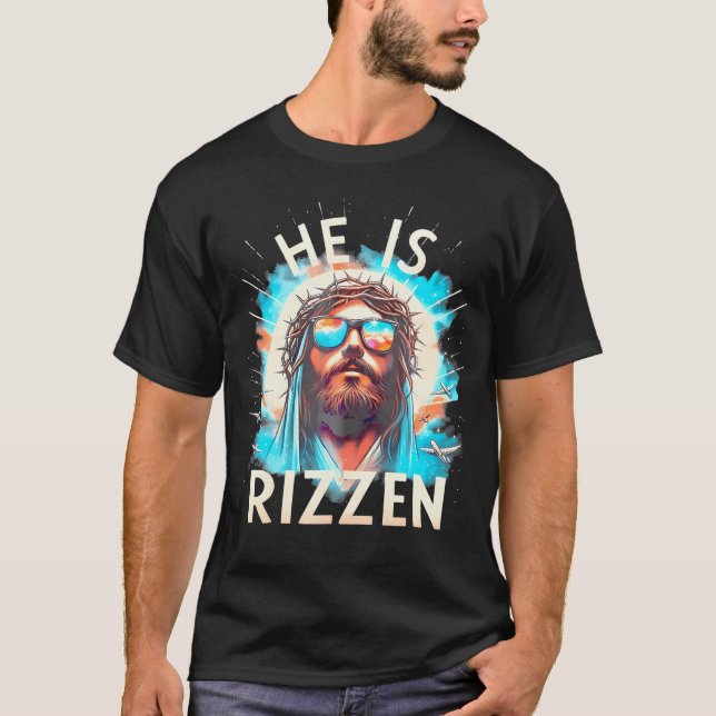 Camiseta He Is Rizzen Jesus Is Rizzen Jesus Christian Relig (Frente)