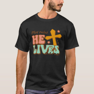 Camiseta He Lives Cross Happy Easter Day 2023 Christian Jes
