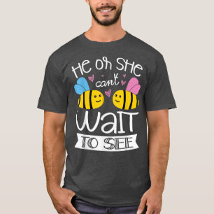 Camiseta He Or She Can't Wait To See Gender Reveal Baby Ann