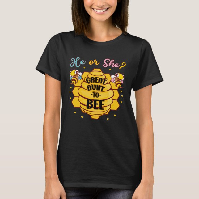 Camiseta He Or She Great Aunt To Bee Gender Baby Announceme (Frente)